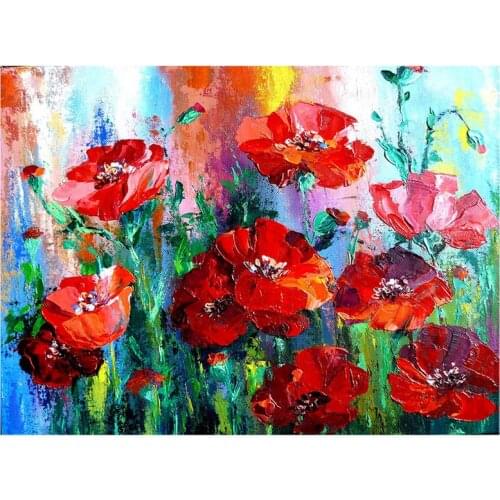 Diy Diamond Embroidery Sale red poppy flower Full Drill Picture by number Mosaic Home Decoration Diamond Painting