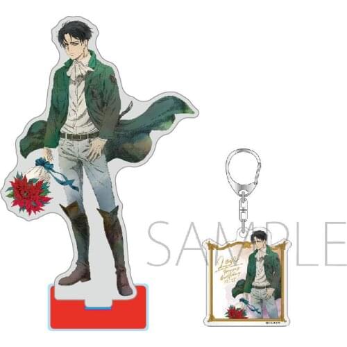 Anime Attack on Titan Mikasa Levi Ackerman Armin Arlert Acrylic Stand Model Plate Birthday Keychain Pendant Keyring Toy Gift