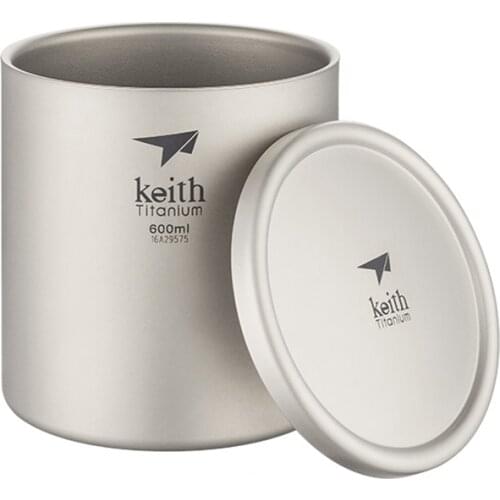 Bacteriostatic Titanium Mugs 600ml Tea Coffee Insulated Mugs Double Wall Cups Outdoor Camping Travel Mug Ti3307