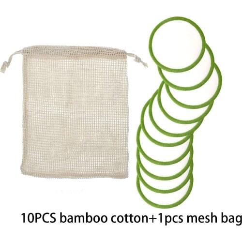 10pcs Bamboo makeup remover cotton pad natural material resuble hot sell for skin clean