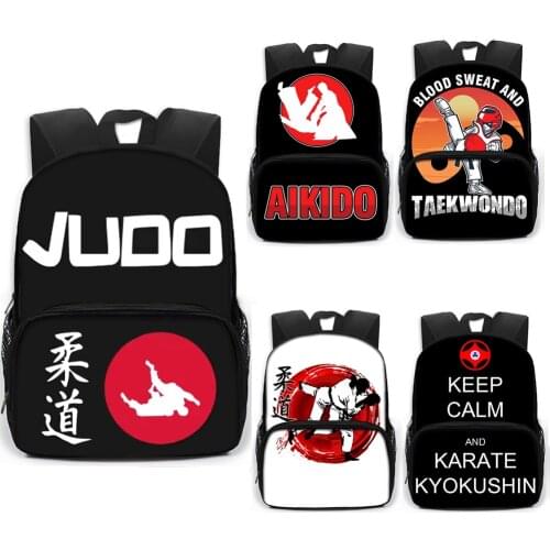 Martial Art Judo / Taekwondo / Karate / Aikido School Backpack Kids Kindergarten Bag Children School Bags for Boys Book Bag Gift
