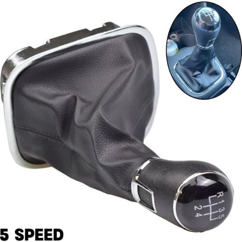 5 Speed M Gear Shift Knob Lever Stick Gaiter Boot Cover Collar For VW Polo 6C 2015 2016 2017 2018 2019 Car Styling Accessories