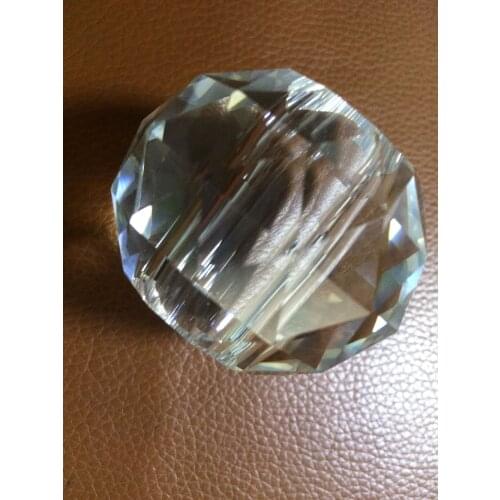 Nice 40pcs/lots 50mm Clear Crystal Lamp Ball Pendant With Hole Window Suncatcher Hanging Christmas Ornament,Crystal Faceted ball