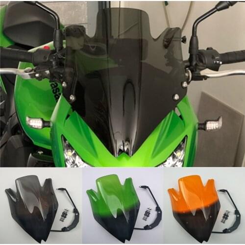 Motorbike Windshield Windscreen Kit Bracket set for Kawasaki Z750 Z750R Z-750 Z 750 2007 2008 2009 2010 2011 2012 Smoke Clear