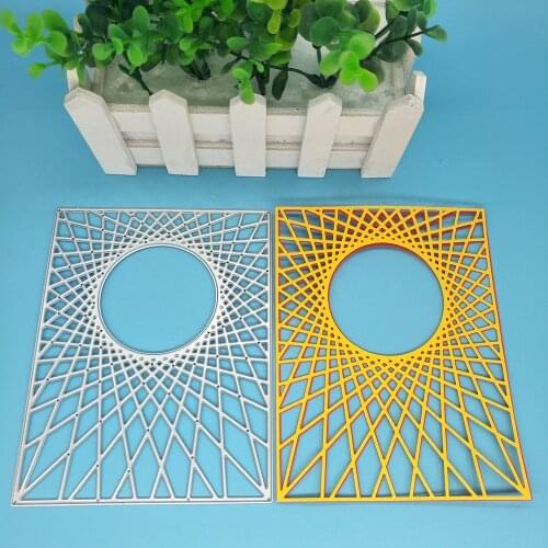 The circled rectangular cutting template is used for metal cutting of DIY scrapbooks, used for card making, embossing crafts