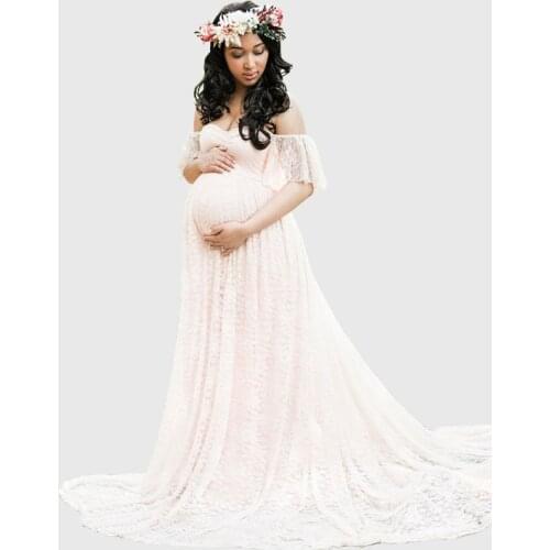 Long Maternity Photography Props Pregnancy Dress Photography Maternity Dresses For Photo Shoot Pregnant Dress Lace Maxi Gown 79