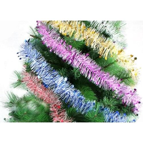60Pcs/lot High-quality Christmas Ribbon Strip Tree Ornaments Decoration Synthetic Rattan Tinsel Party Wedding Decoration