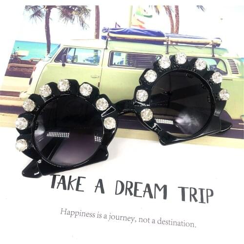 ZAOLIHU Cute Small Kids Eyewear Diamond Shell Baby Sunglasses Summer Round Sun Glasses UV400 Bling Shades Gorgeous Gafas De Sol