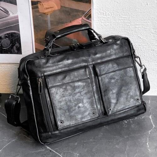 Multifunction Business Mens Briefcase bag Classic Black Soft Leather Laptop Shoulder Messenger bags for Men Handbag Maleta