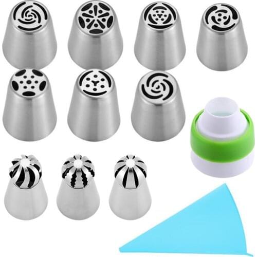 Stainless Steel Nozzles Pastry Bag Cream Tips Flower Torch Pastry Tube Decoration Tools Russian Tulip Icing Sphere Ball Piping