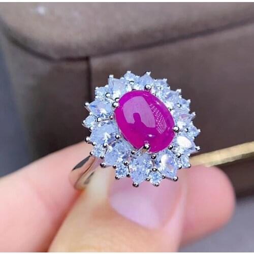 New Arrival Real Natural Ruby Natural And Real Ruby Ring Woman Ring 925 Sliver Ring