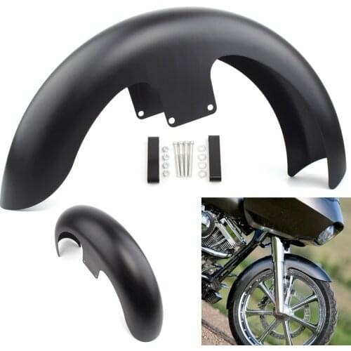 21" Wrap Front Fender Mudguard Matte Black Steel For Harley Touring Electra Street Road Glide King Baggers FLHT FLHTC FLHR FLHX