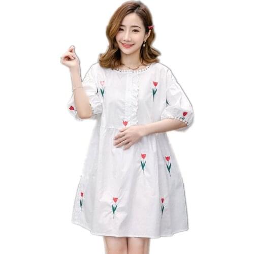 Dresses for Women Summer Dress Vestidos 2020 Flower Embroidery Maternity Clothes for Women Pregnancy Dress Maternity Dresses