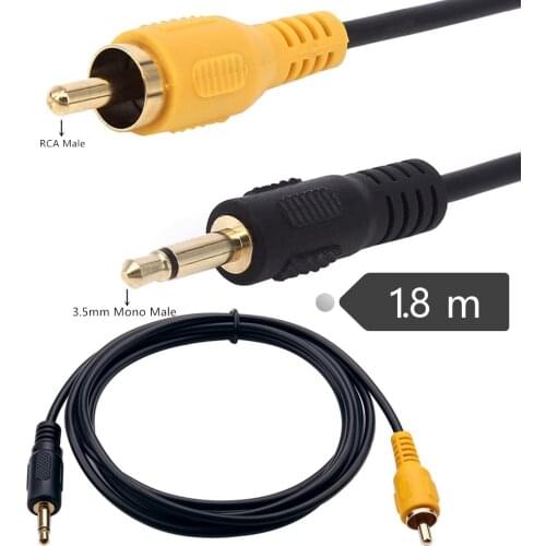 ERE 3.5mm to RCA Cable ， 3.5mm 1/8 inch Mono Male Plug to RCA Male Jack Audio Cable Cord Gold Plated
