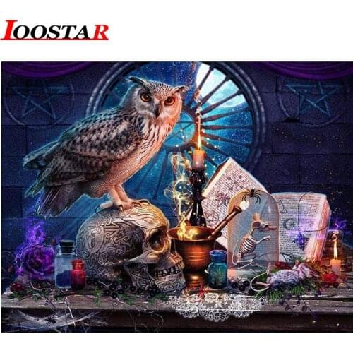 Diy diamond embroider Magic owl diamond painting halloween skull 5d Cross Stitch full drill square Rhinestone mosaic decoration