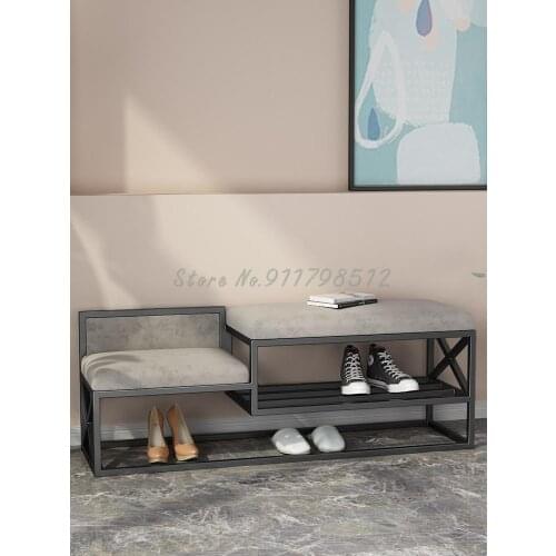 Nordic entrance door shoe changing stool shoe cabinet integrated home entrance simple modern soft bag cushion wearing shoe stool