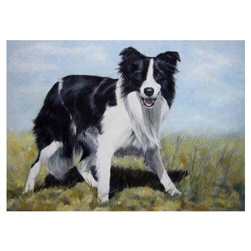 TOP dog art painting -- Custom animal dog oil painting on canvas --100% handpainted art -- accept custom dog painting