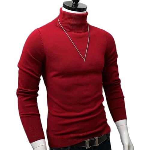 ARCSINX Turtleneck Mens Sweater Winter Fitness Turtleneck Men Clothes Korean Slim Fit Men Pullover Knitwear Plus Size 3XL XXL