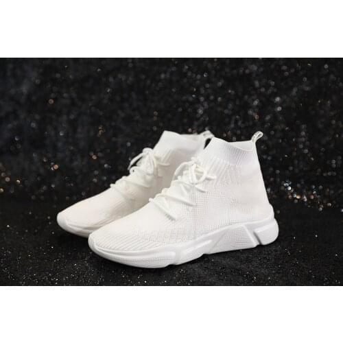 Llogai Women Socks Shoes Comfortable Round Head Vulcanized Shoes Woman Sneakers Mesh Running Shoes Ladies Casual Sneaker Shoes