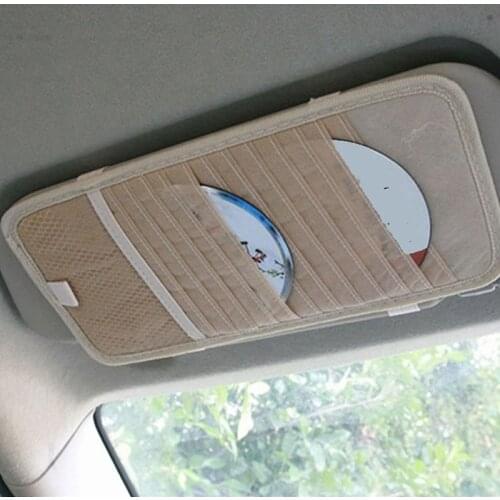 1PC Car Sun Visor CD Organizer Holder Portable Sunshade Disc CD Case Car Media Storage Wallet Clip Glasses Pen Storage Bags