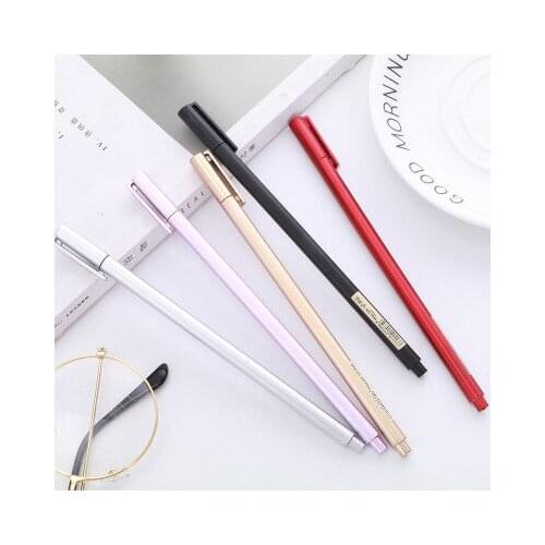 1 piece / batch metal texture new simple 0.5mm MG writing gel pen office school supplies stationery children students and childr