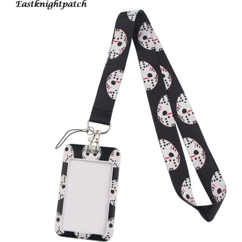 12pcs/lot E2754 Horror Movie Lanyard Keychain keys Badge ID Mobile Phone Rope Neck Straps With Card Holder Cover