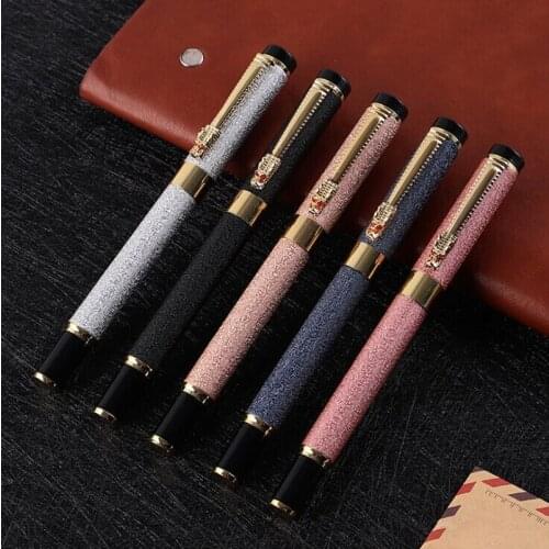 15pcs Luxurious High-Grade Fountain Pen Four Colors Chinese Golden Dragon Fountain Pen School Office Supplies Ink Pen
