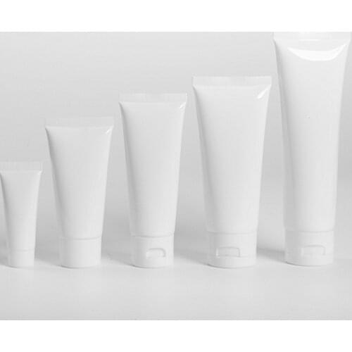 20pcs 15ml 30ml 50ml 100ml white Empty Facial Cleanser Bottle Refillable Makeup Container Sample Bottles Soft Tube Cosmetic Pot