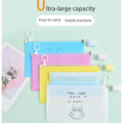 4pc Fashion Mask Cover Bag Portable Facemask Holder Mouth Mask Storage Box Case Save Mask Boxes Cosmetic Bags mascarillas