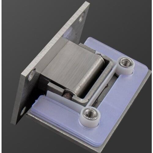 90 Degree Shower Door Brushed Stainless Steel Hinge Clamp Wall Bracket for Bathroom 8-12mm Thick Glass Door Replacement