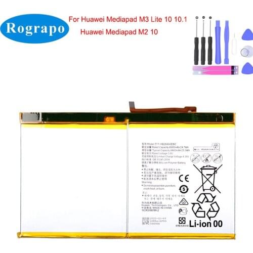 Original 6660mAh HB26A510EBC Tablet Battery For Huawei MediaPad M2 10.1 flat cell M2-A01W M2-A01L MediaPad M3 lite 10 + Tool