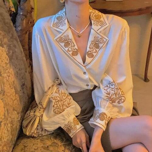 ATIMEET Women's Shirts With Embroidery