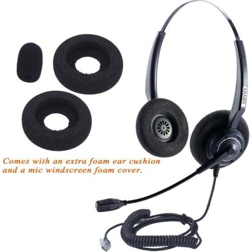 Wantek Arama Wired Headset Mono w/Noise Canceling Mic for NEC Nortel Avaya ShoreTel Plantronics Polycom Siemens RJ11 Heaphones