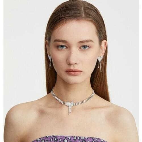 Rhinestone Love Tassel Pendant Charm Short Collar Choker Clavicle Chain Women Party Jewelry