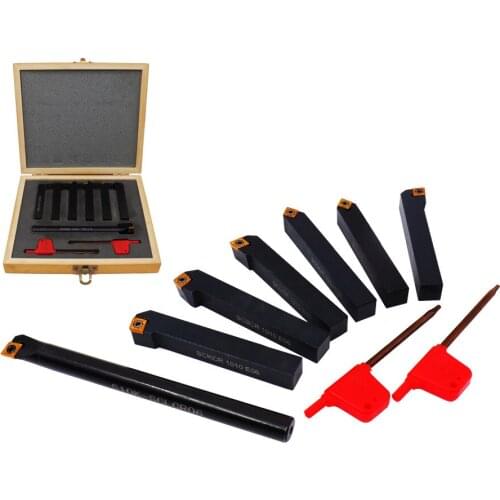 7PCS S10K-SCLCR06,SCKCR,SCBCR,SCLCL,SCDCR,SCMCN,SCLCR-1010 E06 CNC External And Inner hole Lathe Turning Tools Holder Boring Bar
