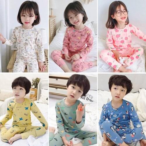 Baby Pajamas Sets Kids Pajamas Children Sleepwear Boys Girls Animal Pyjamas Pijamas Cotton Nightwear Clothes Kids Clothing 2-10Y
