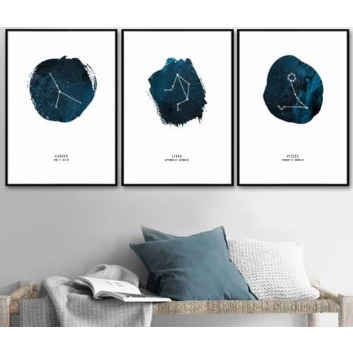 Gohipang Constellation Landscape Nordic Posters And Prints Wall Art Canvas Painting Nursery Wall Pictures For Living Room Kids