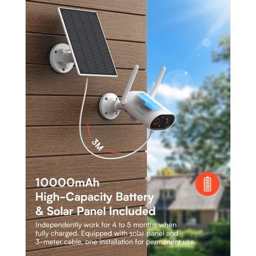Battery Rechargeable Surveillance Camera 3MP Rotate PTZ IP Camera Wifi Outdoor AI Human Detection Audio Wireless Security CCTV
