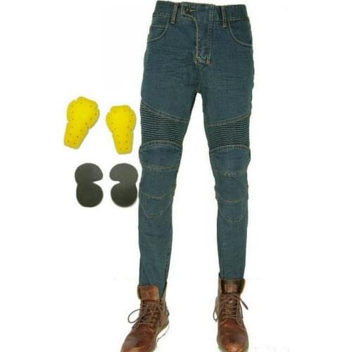 Classical riding pants for motorcycle riders protective jeans knight daily cycling casual trousers looser straight jeans pants