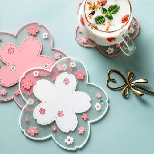 Pot Mats Table Bowl Home Creative Cherry Blossom Insulation Table Non-slip Coasters Kitchen Accessories