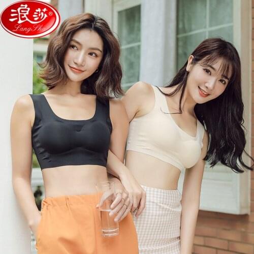 LANGSHA Seamless Nylon Womens Bra Comfort Wireless Sleep Bras Fashion Wire Free Bralette Fitness Underwear Sexy Black Lingerie