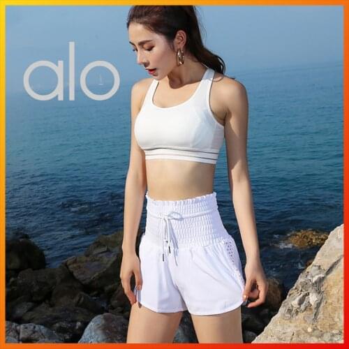Alo Yoga Summer Style Womens Sports Shorts Tri-color High Waist Slim Fashion Casual Shorts Running Fitness Yoga Shorts