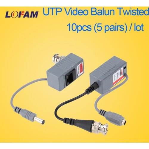 LOFAM 10pcs 5Pairs Video Balun Transceiver BNC UTP RJ45 With Video And Power Over CAT5/5E/6 Cable For HD CVI/TVI/AHD Camera DVR