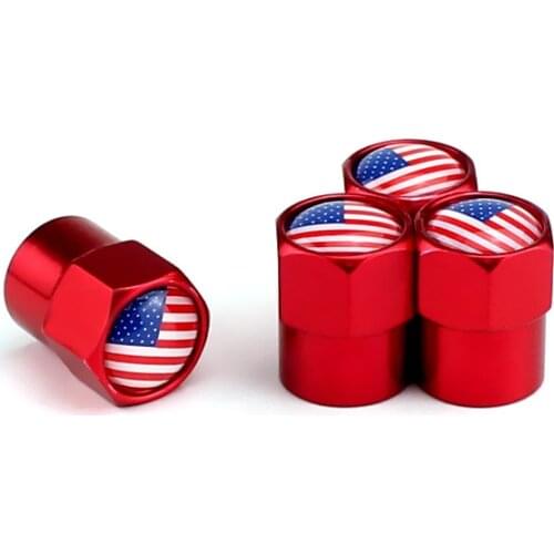 Metal Creative Modern Dazzling Red Modified Valve Cover 4 Pcs / Set of Car Universal Tire Decoration Tire Valve Core Cover