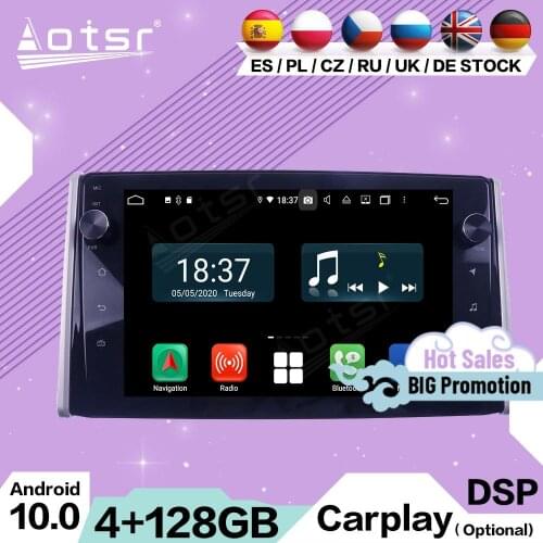 4+128G 2 Din Carplay Multimedia Stereo Android 10 For Toyota RAV4 2019 GPS Navigation Auto Video Audio Radio Receiver Head Unit