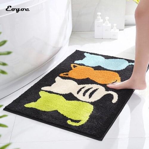 Eogoe Cartoon Cat Bath Mat in the Bathroom Absorbent Nordic Doormat for Entrance Door Rug Home Decor Floor Carpet Anti Slip Baby