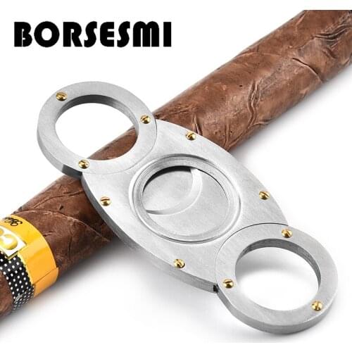 New stainless steel cigar scissors 56ring portable travel cigar cutter knife cigar accessories metal smoking tools sharp