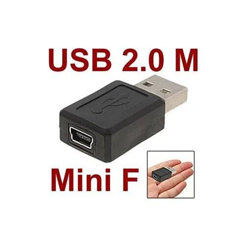 Wholesale 50Pcs/lot USB 2.0 A type male to Mini 5pin USB B type 5pin female Connector Adapter convertorc