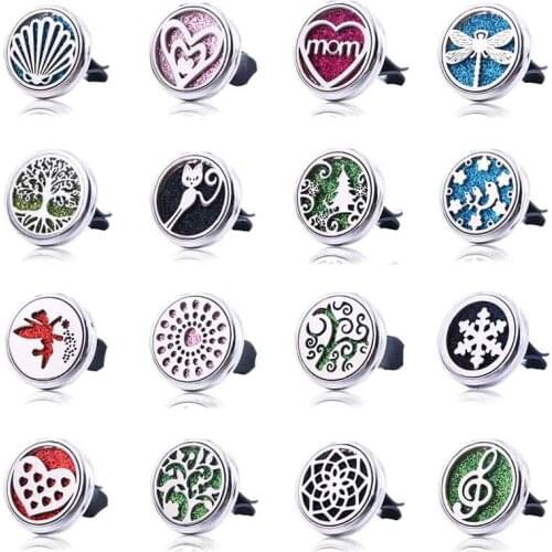 Car Air Freshener Detachable Stainless Steel Car Clip Perfume Essential Oil Diffuser Fashion Aromatherapy Necklace Open Locket