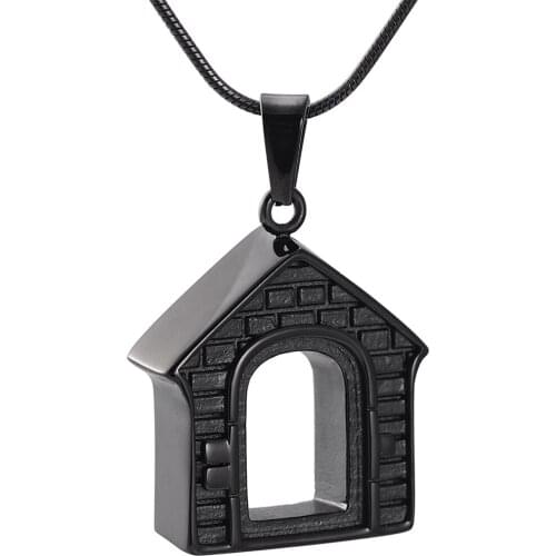 House Shape Cremation Urn Memorial Pendant Keepsake Jewelry for Ashes Holder Stainless Steel Necklace Jewellery for Women Man